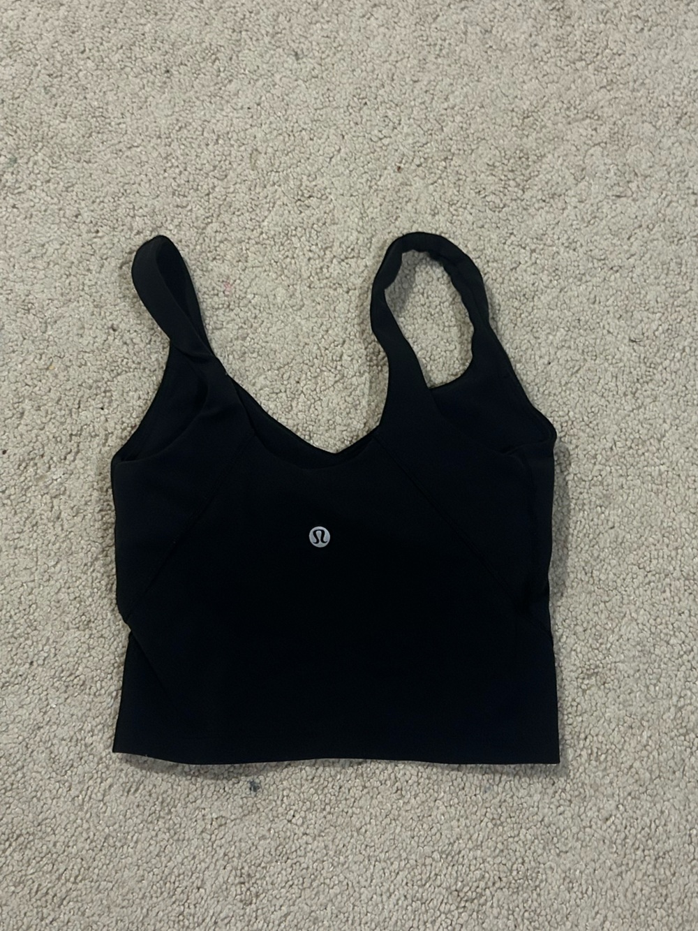 lululemon athletica Black Cropped Athletic Tank Bra